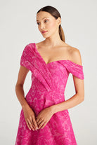 Marlene Cloud Jacquard Gown - Passionfruit by Theia — alternate view