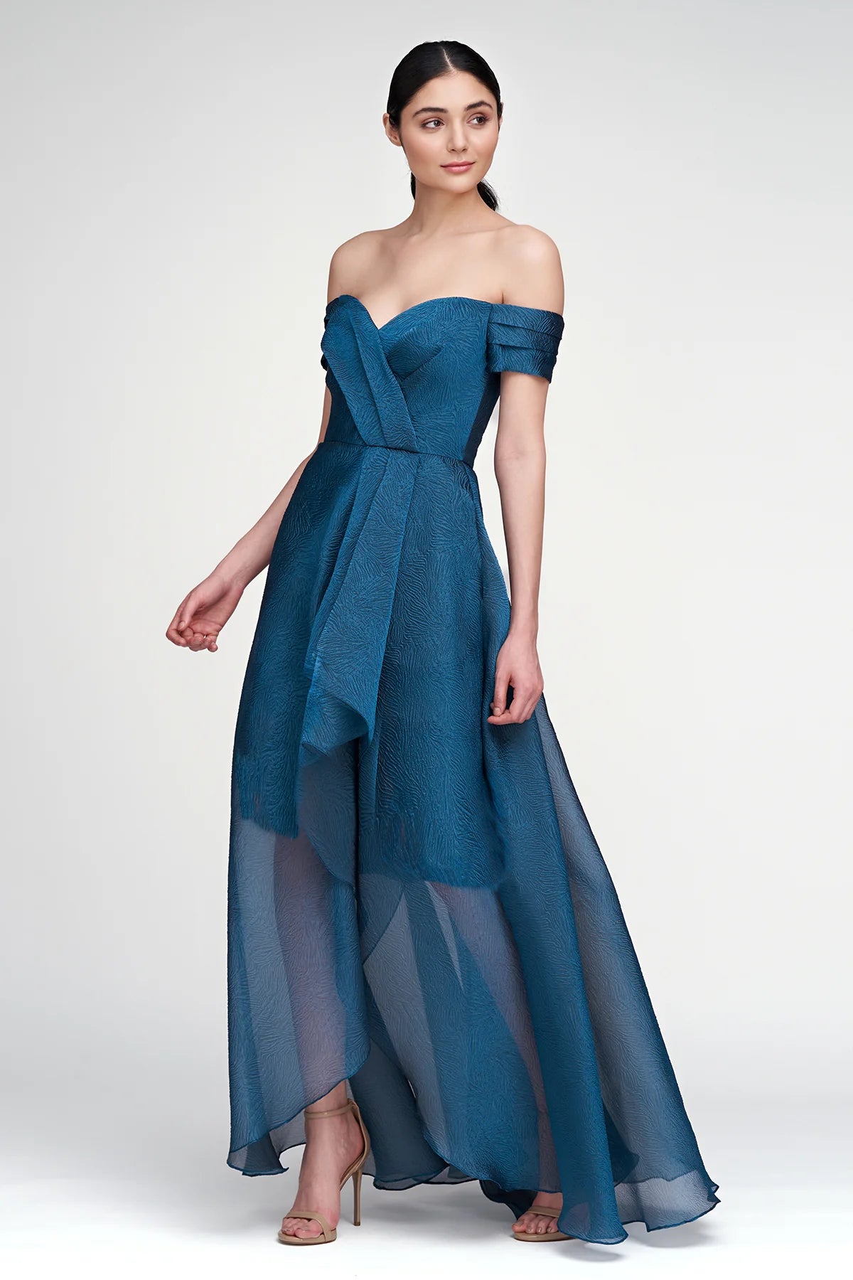 Cecilia High Low Gown - Night Swim by Theia — view 3