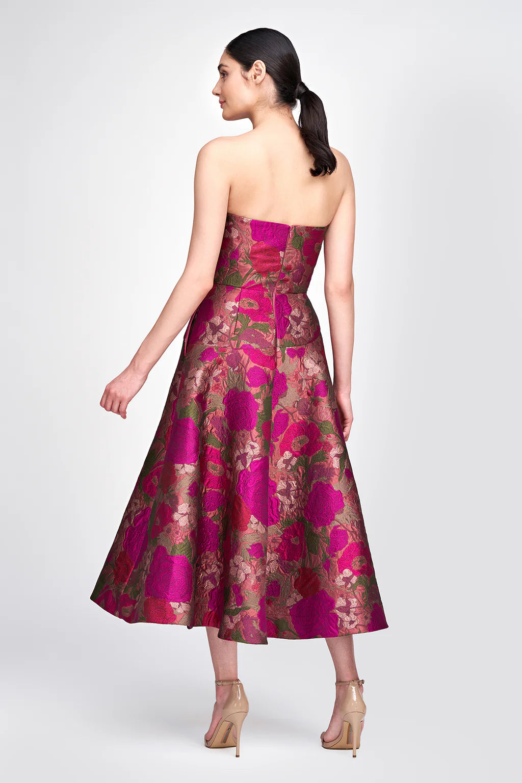 Carolina Strapless Dress - Rose Gold by Theia — view 4