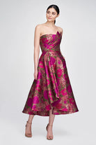 Carolina Strapless Dress - Rose Gold by Theia — view 3