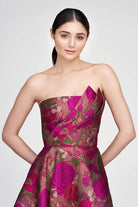Carolina Strapless Dress - Rose Gold by Theia — alternate view