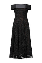 Roxy Off Shoulder A Line Dress - Black by Theia — view 5
