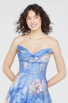 Wendy Bubble Hem Gown - Cornflower Marigold by Theia — view 3