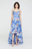 Wendy Bubble Hem Gown - Cornflower Marigold by Theia — view 5