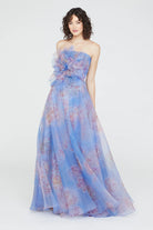 Kimberly Strapless Organza Gown - Pearl Roses by Theia | 25 South Boutiques