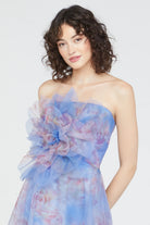 Kimberly Strapless Organza Gown - Pearl Roses by Theia — alternate view