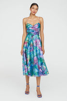 Allegra Draped Cocktail Dress - Aquatic Bloom by Theia | 25 South Boutiques