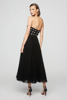 Alesia Strapless Midi Dress - Black by Theia — view 3