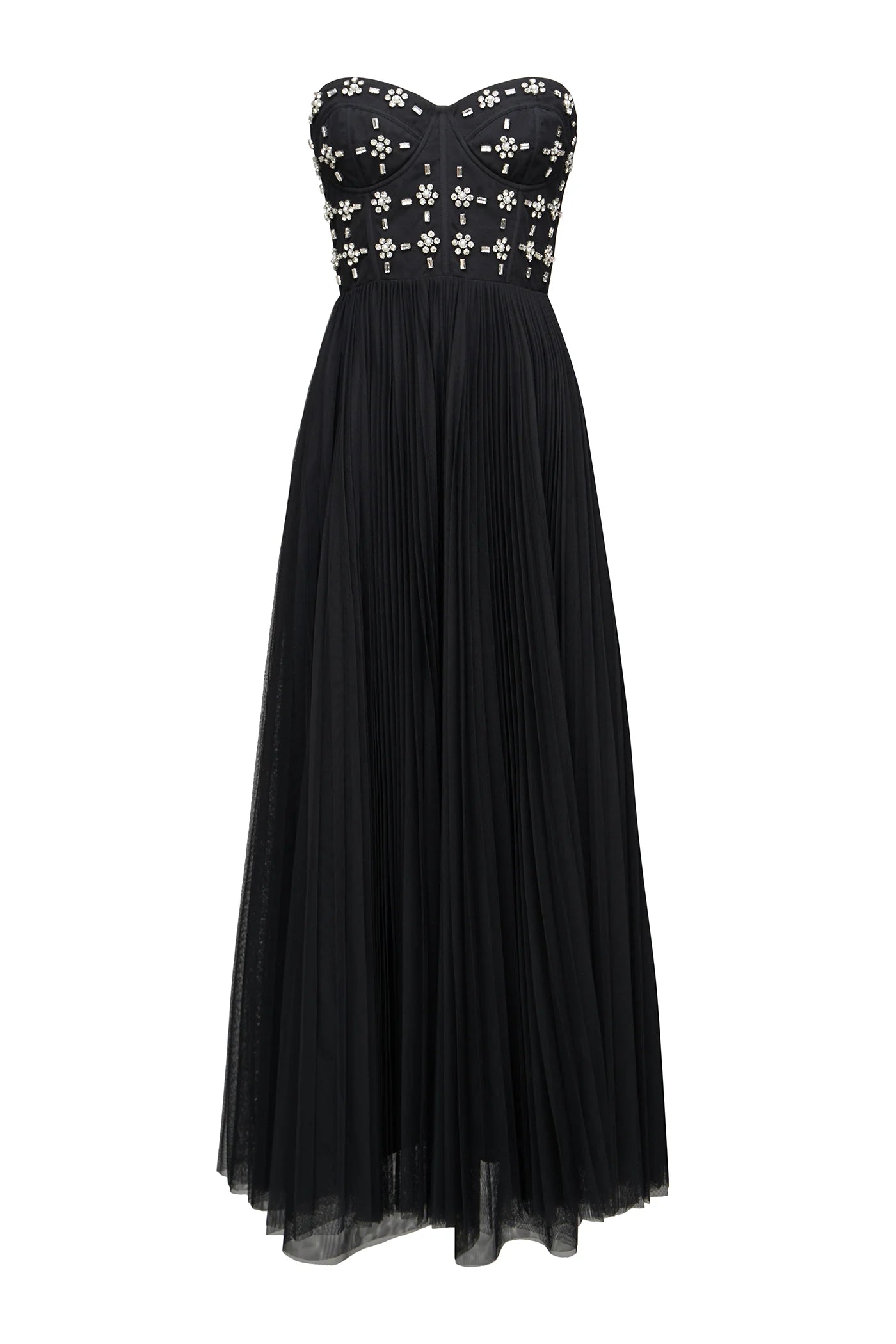 Alesia Strapless Midi Dress - Black by Theia — view 5