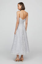 Sleeveless Tulle Midi Dress - French Silver by Theia — view 3