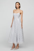 Sleeveless Tulle Midi Dress - French Silver by Theia — view 4
