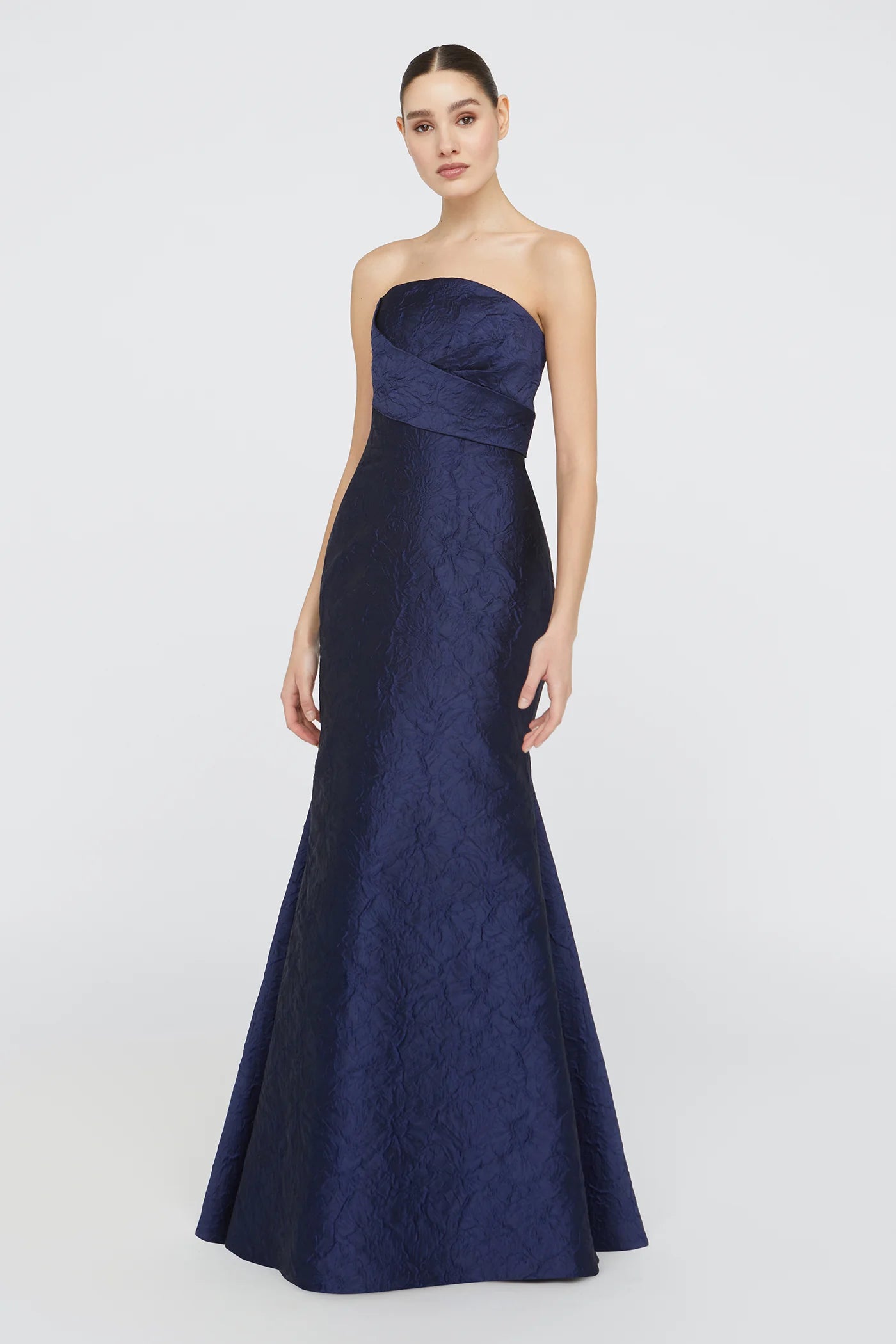 Harlow Strapless Gown - Midnight Fog by Theia | 25 South Boutiques
