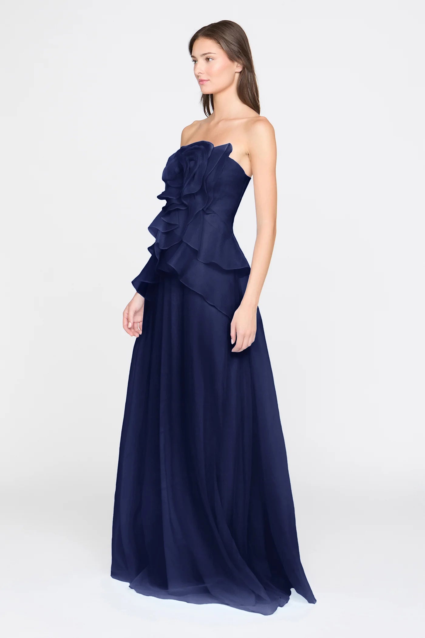 Gilda Draped Rose Gown - Nautical Navy by Theia — view 3