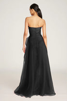 Teresa Strapless Draped Gown - Black by Theia — view 3