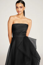Teresa Strapless Draped Gown - Black by Theia — alternate view