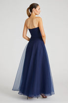 Teresa Strapless Draped Gown - Navy by Theia — view 4