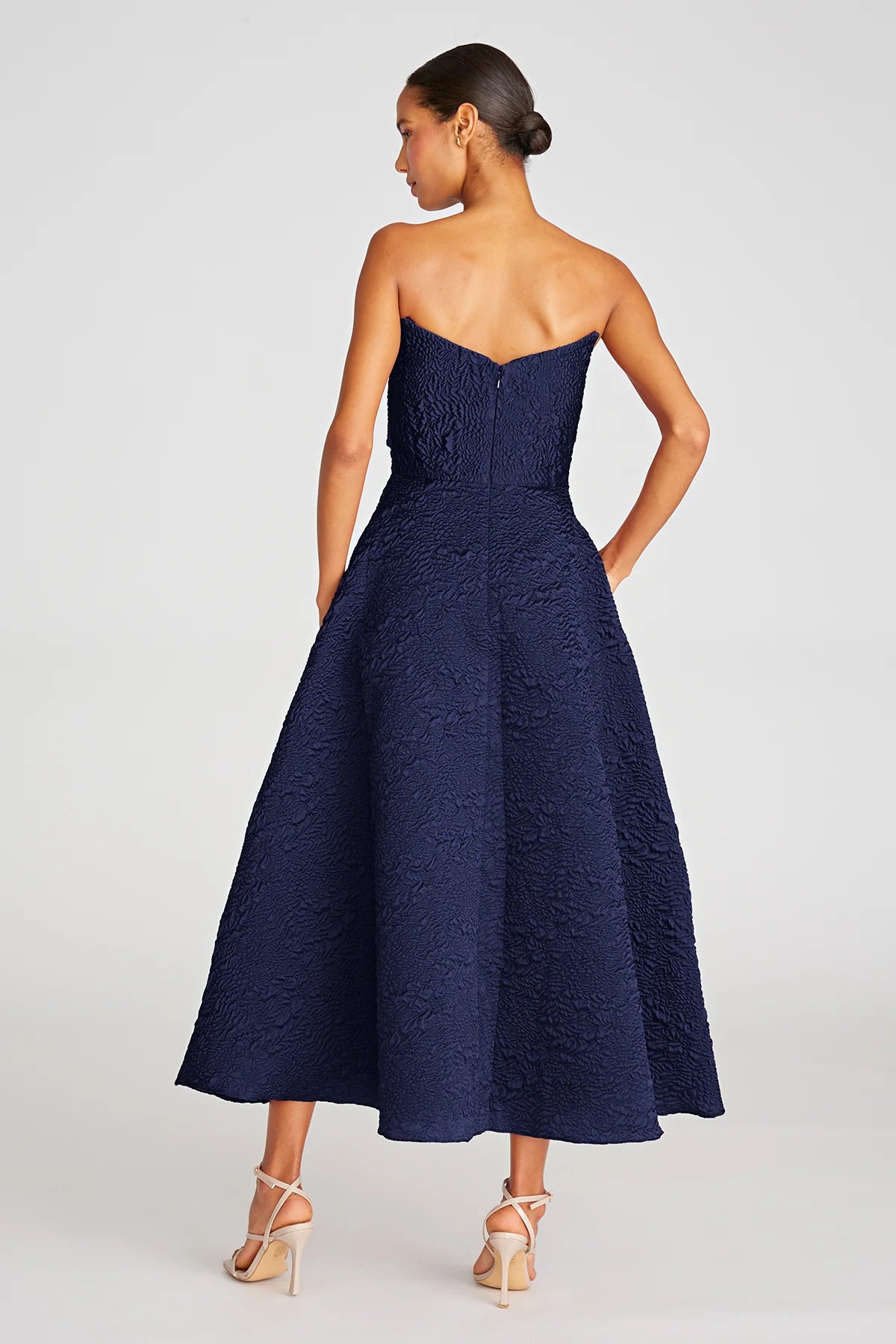 Ellie A Line Midi Dress - Navy by Theia — alternate view