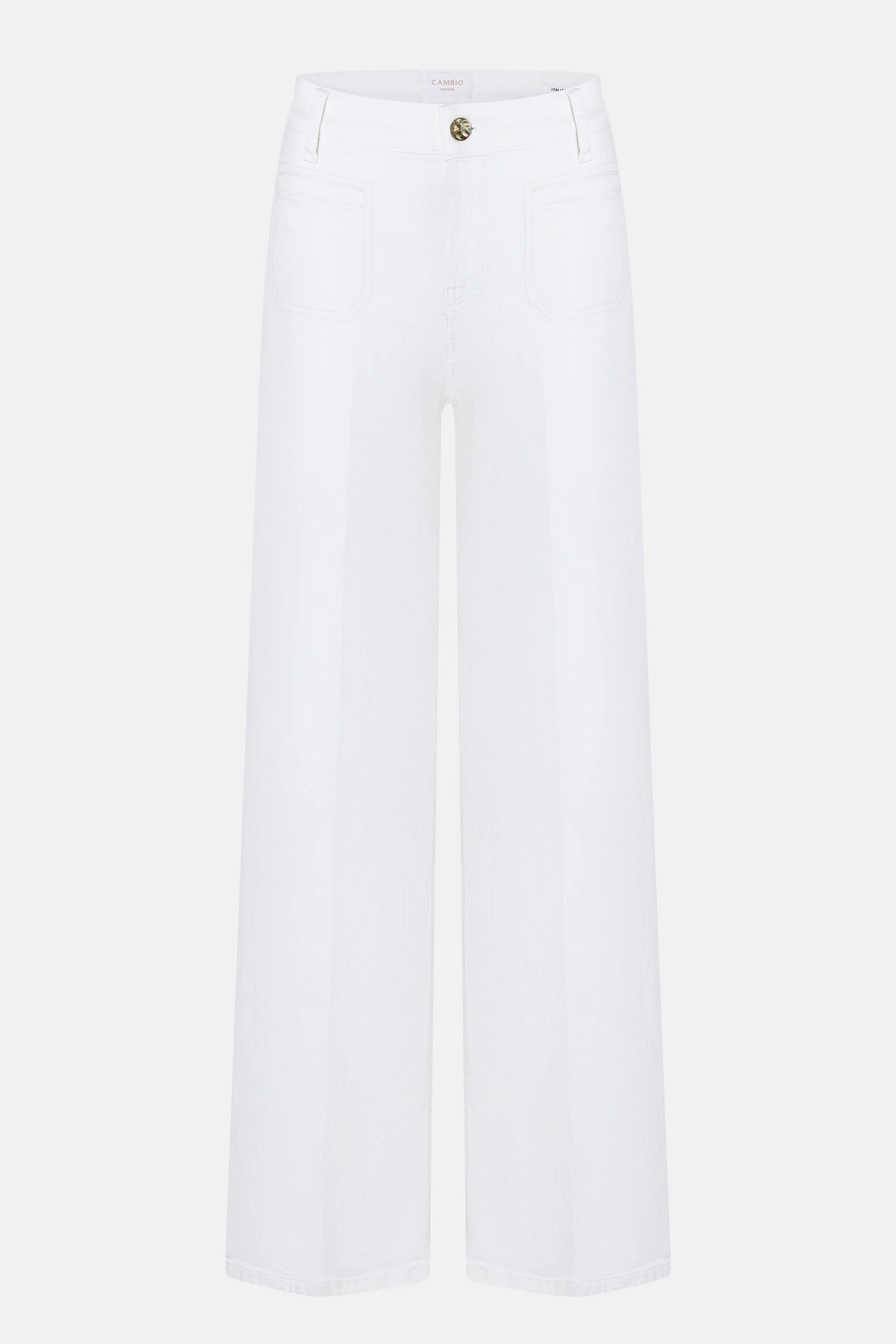Tess Wide Leg Jeans - Pure White Stone by Cambio — view 5