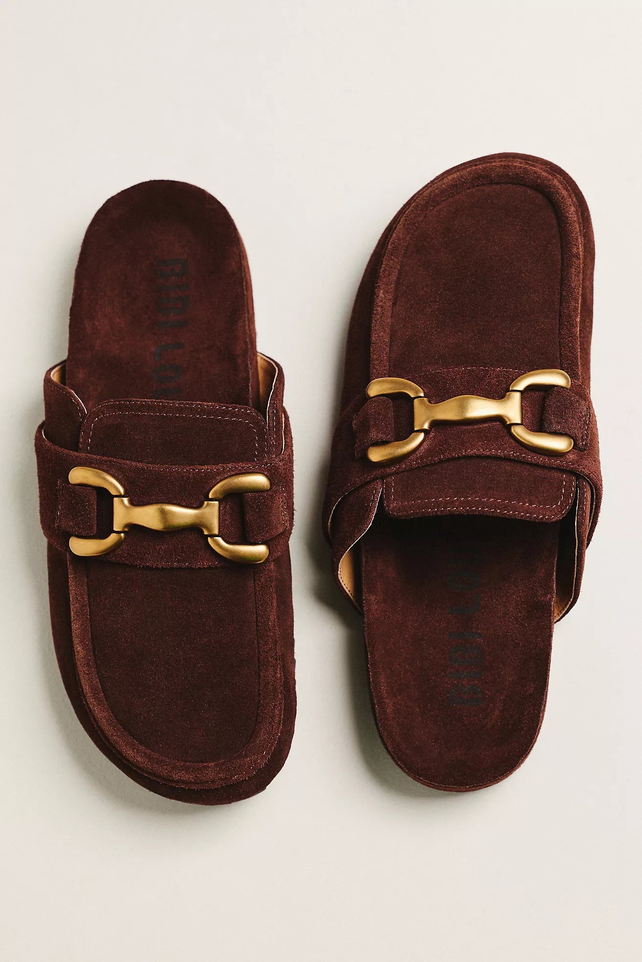 Zagreb Suede Clog - Maroon Brown by Bibi Lou — view 3