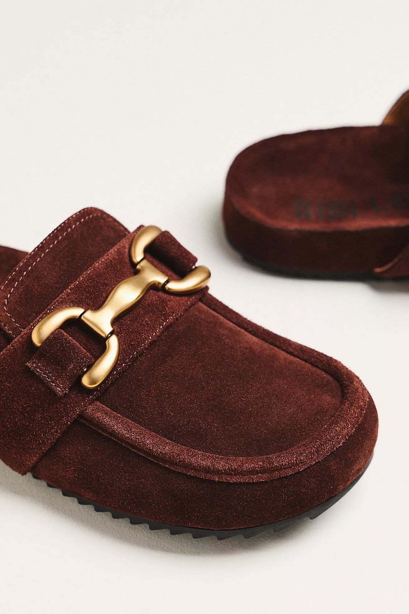 Zagreb Suede Clog - Maroon Brown by Bibi Lou — alternate view