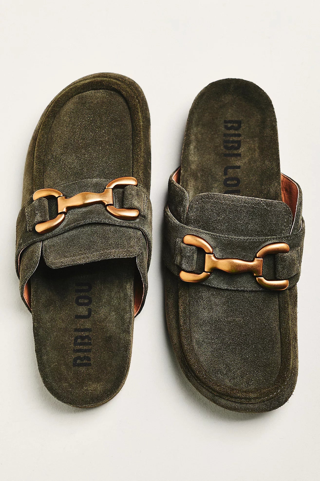 Zagreb Suede Clog - Verde Khaki by Bibi Lou — view 3