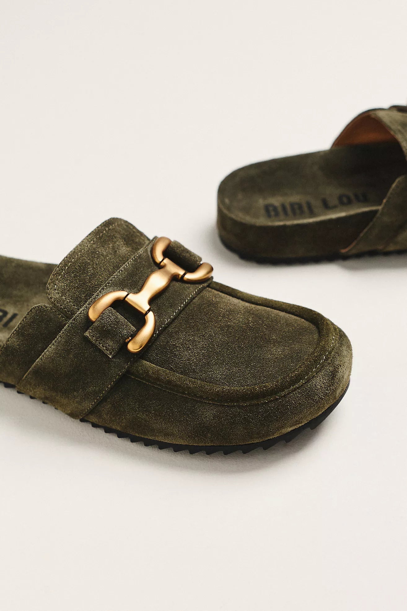 Zagreb Suede Clog - Verde Khaki by Bibi Lou — alternate view