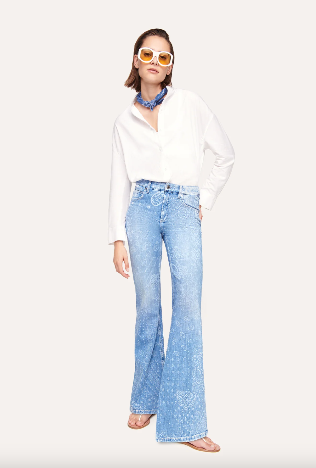 Fabienne Paisley Flared Jeans - Summer by Cambio — alternate view