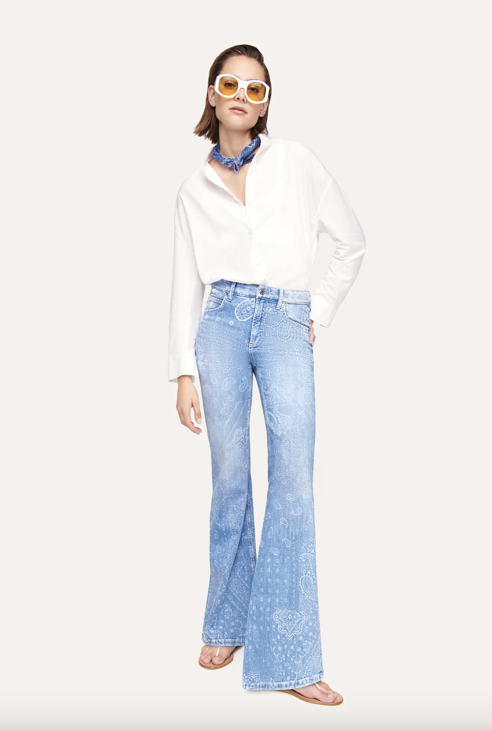 Fabienne Paisley Flared Jeans - Summer by Cambio — alternate view