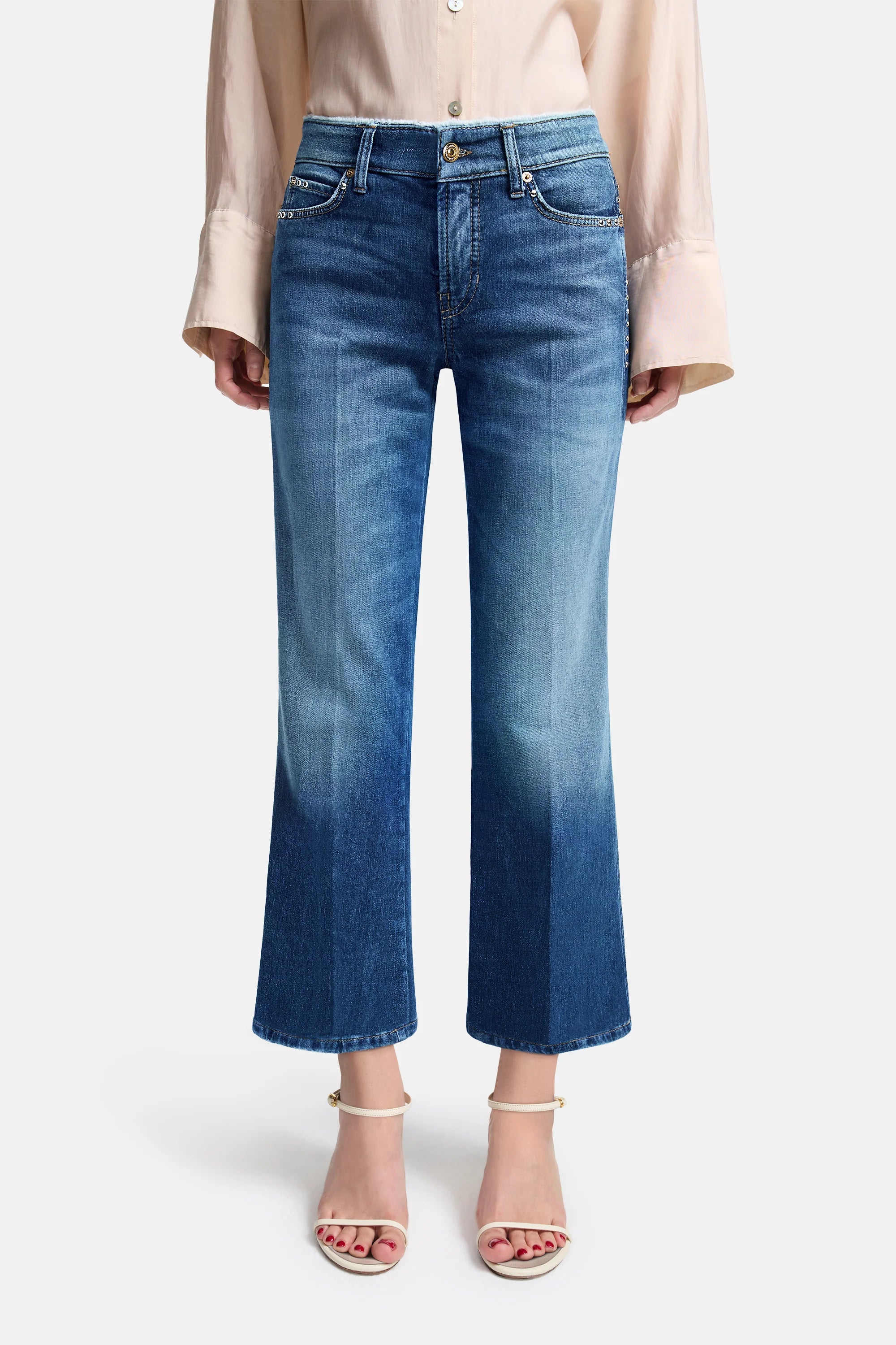Francesca Flared Fit Cropped Jeans - Hemp Authentic Fringe by Cambio | 25 South Boutiques