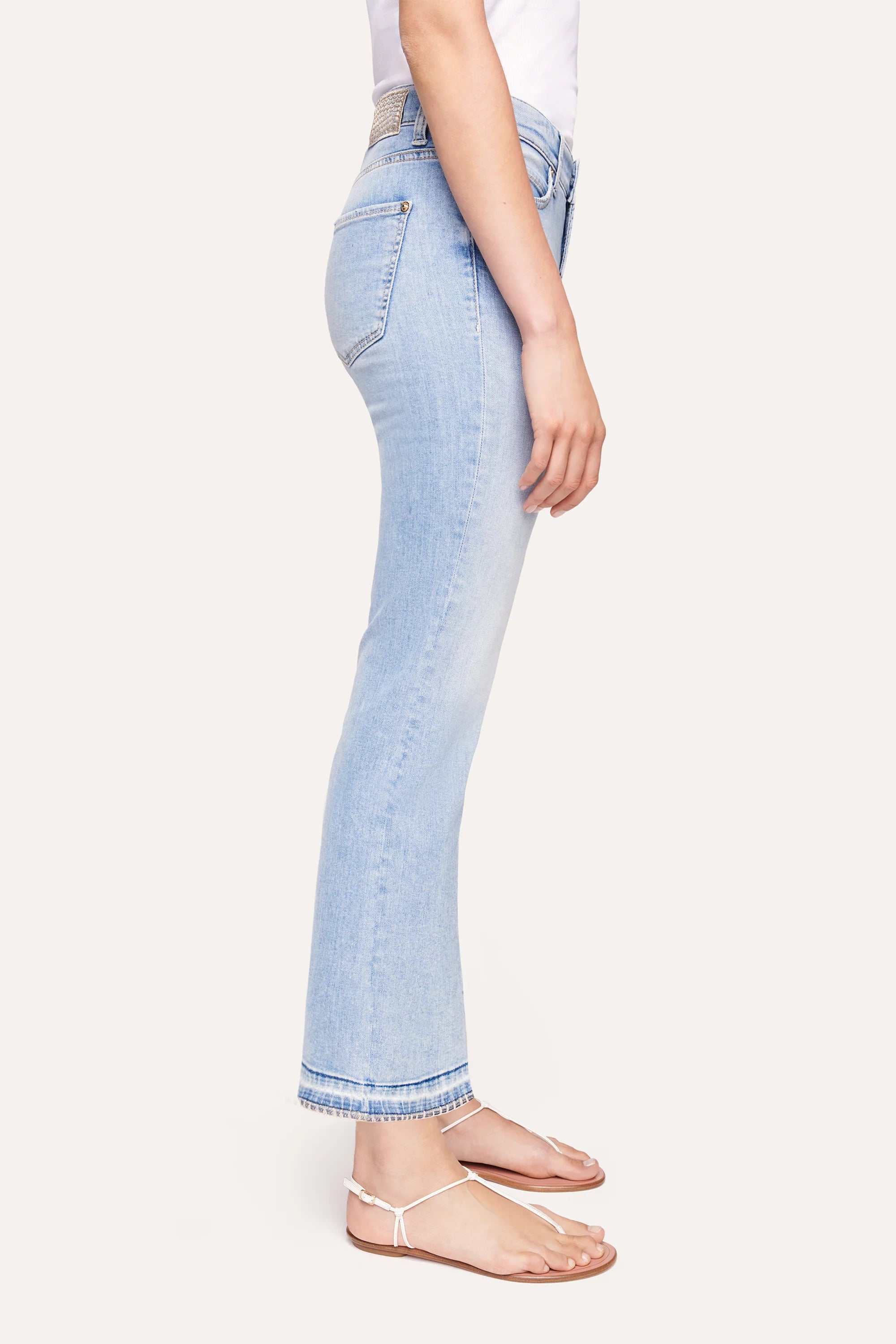 Paris Easy Kick Flared Crop Denim - Super Bleach by Cambio — view 3