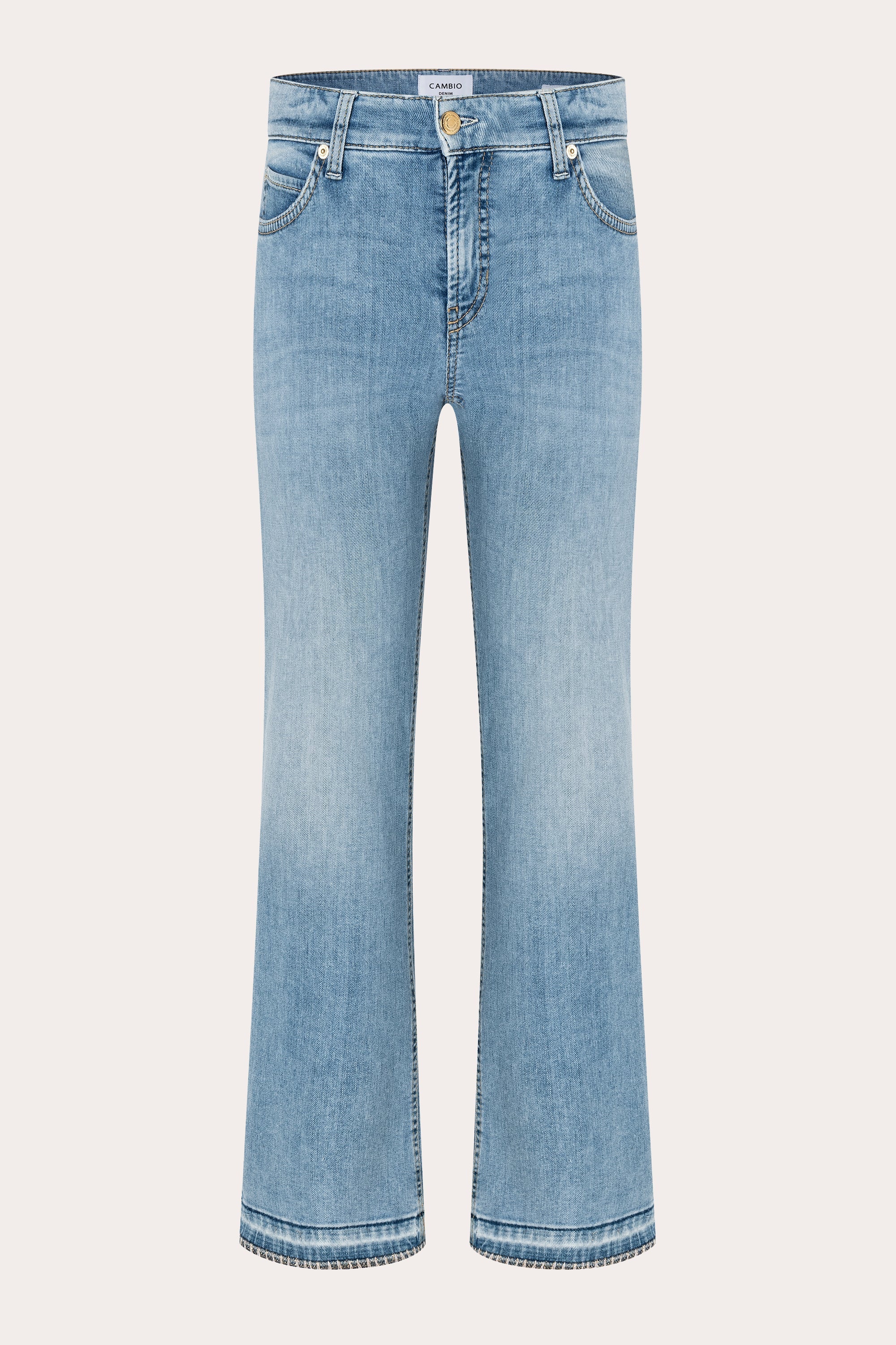 Paris Easy Kick Flared Crop Denim - Super Bleach by Cambio — view 5