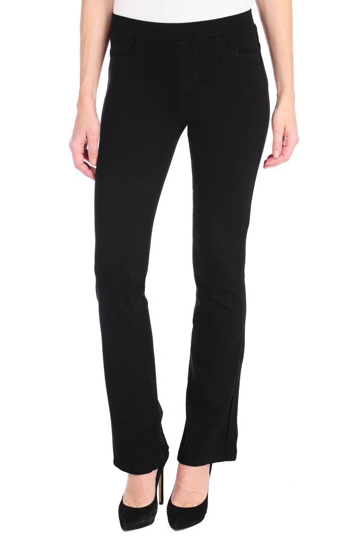 High Rise 5 Pocket Pull On Pant - Black by Tractr | 25 South Boutiques