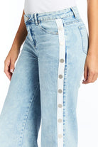 Snap Me Up Wide Leg - Light Indigo by Tractr — view 4