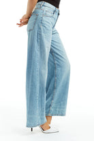 Wide Leg Curved Outseam - Medium Light Wash by Tractr — view 3