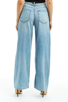 Wide Leg Curved Outseam - Medium Light Wash by Tractr — view 4