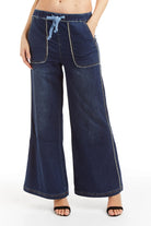 Mid Rise Lounge Pant - Dark Indigo by Tractr — alternate view