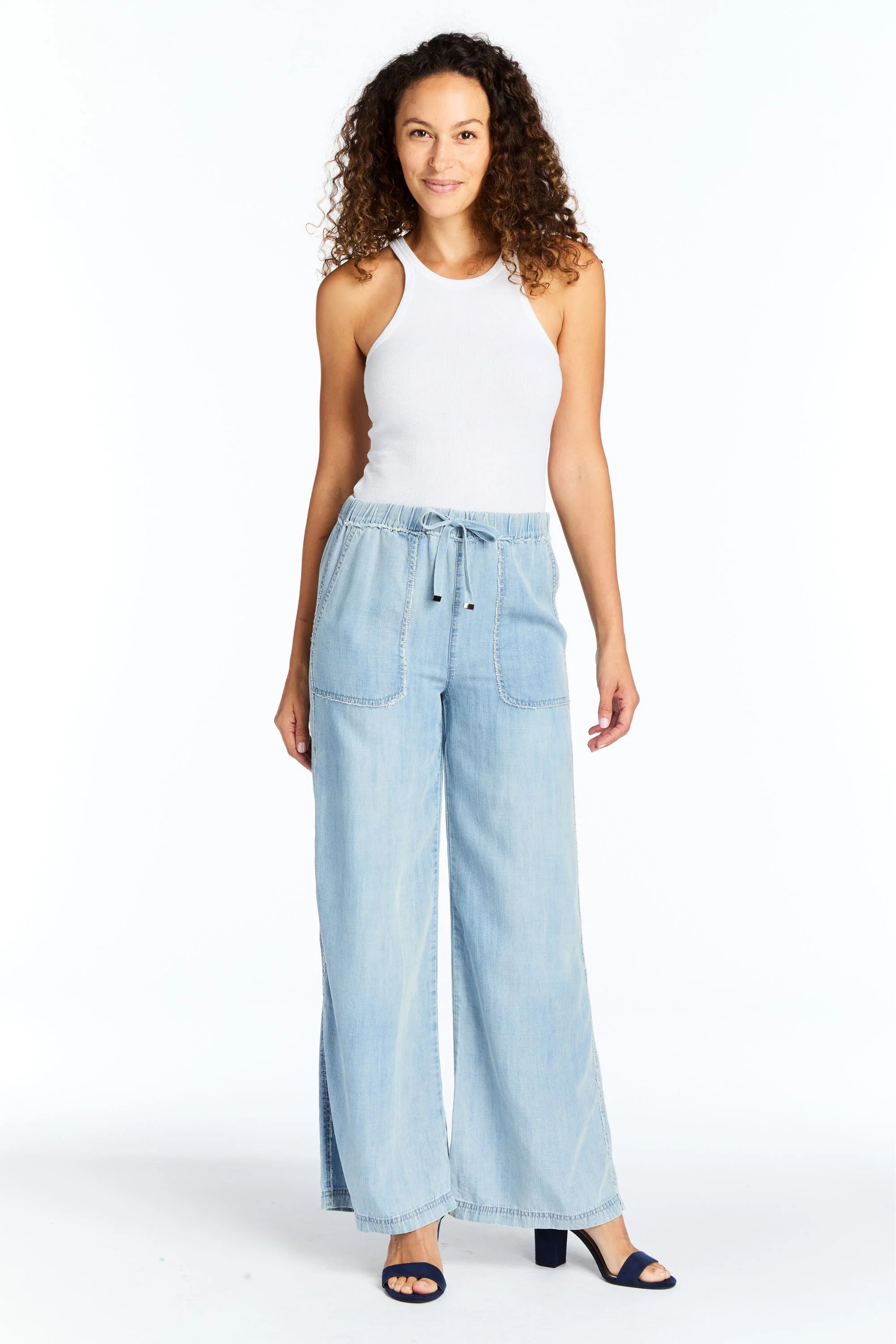 Mid Rise Lounge Pant - Light Indigo by Tractr | 25 South Boutiques