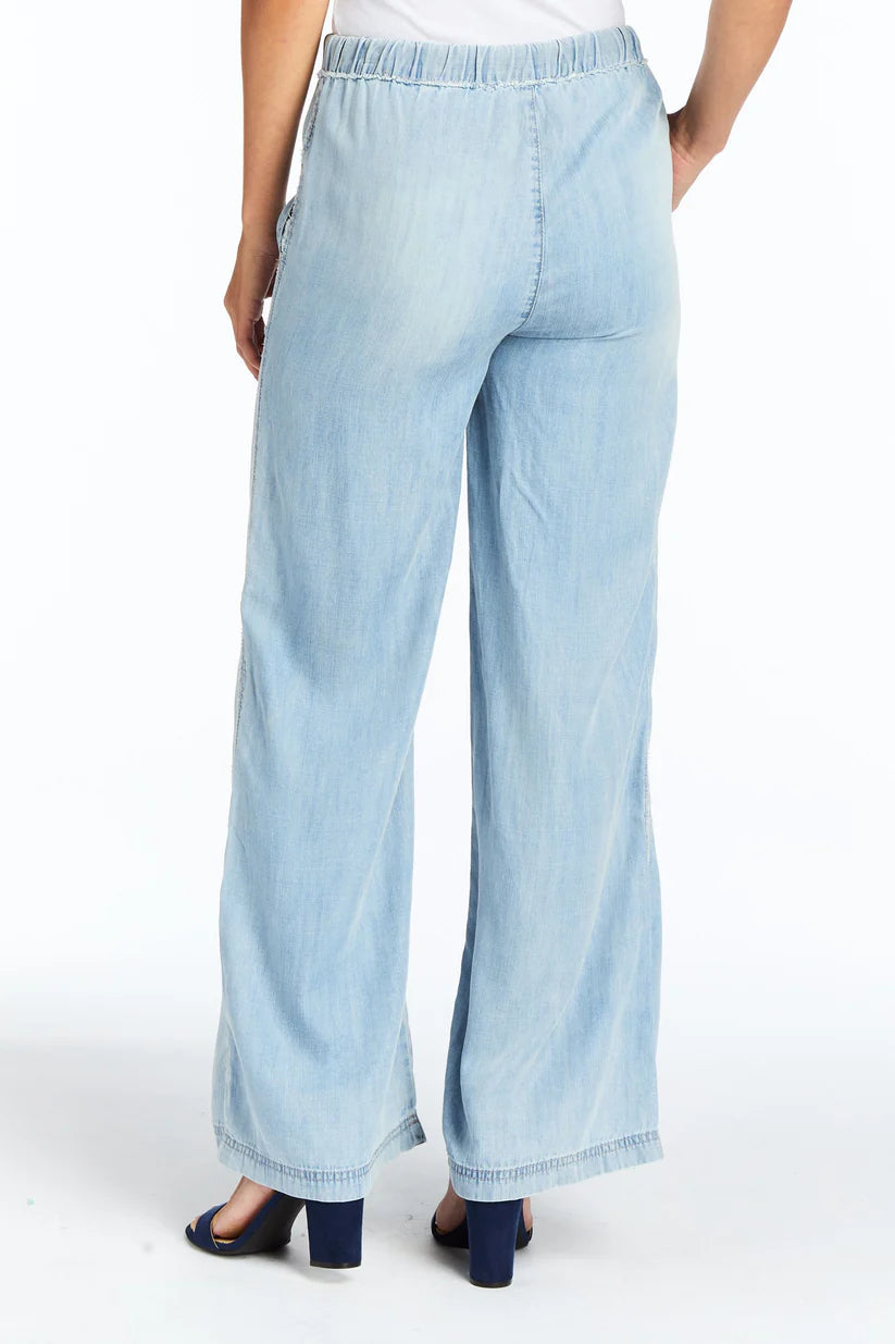 Mid Rise Lounge Pant - Light Indigo by Tractr — view 4