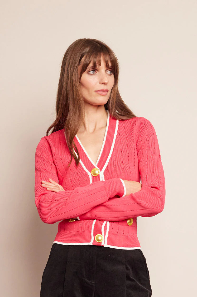 Lavira Cardigan - Watermelon by Cara Cara | 25 South Boutiques