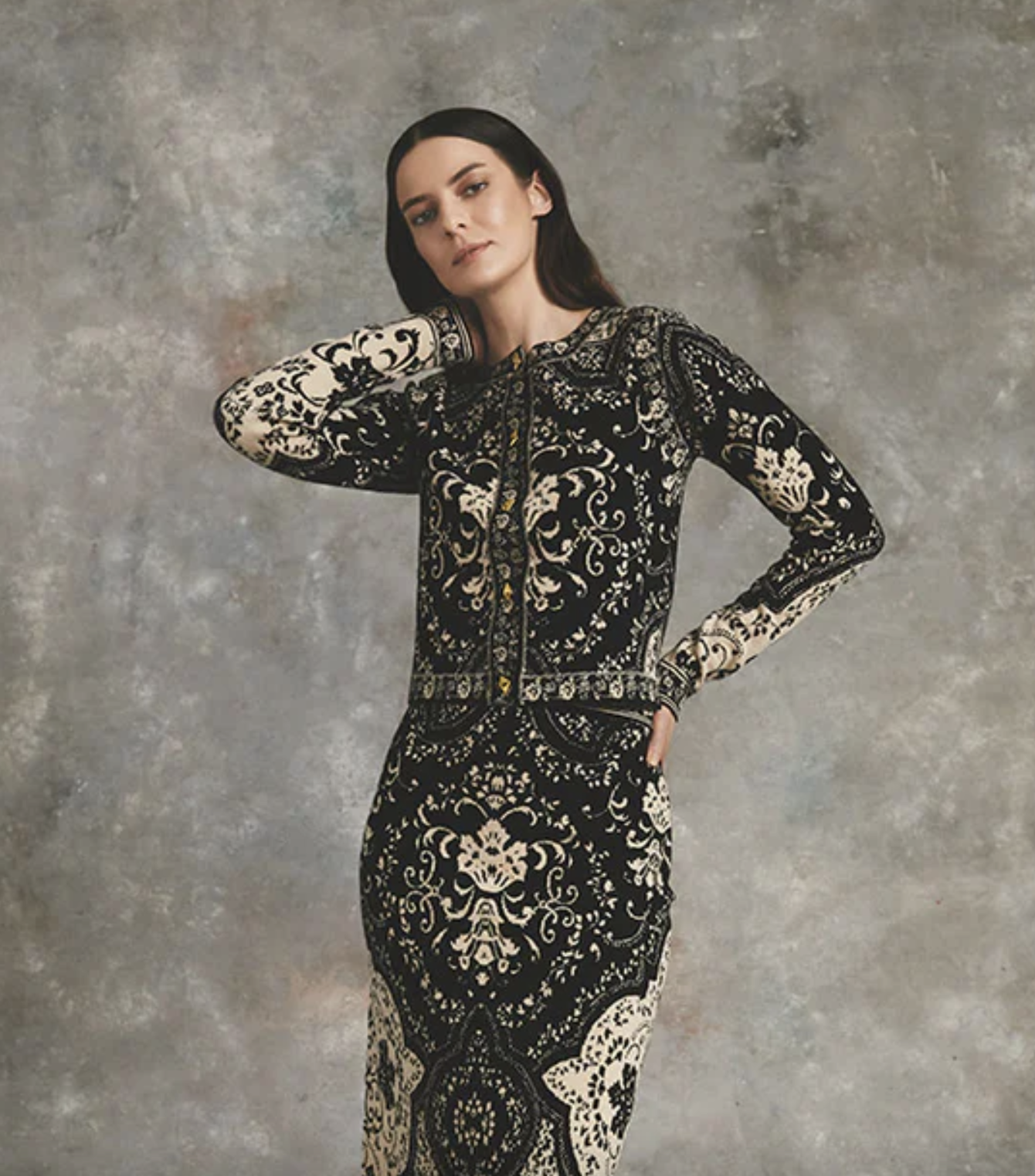 Alessa Jacket - Black Scroll Terrace by Cara Cara | 25 South Boutiques