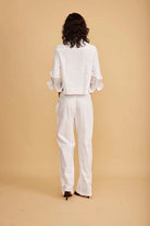 Lily Cropped Poplin Shirt - White by ALL III — view 3