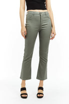 High Rise Coated Ankle Crop Flare - Sage by Tractr | 25 South Boutiques