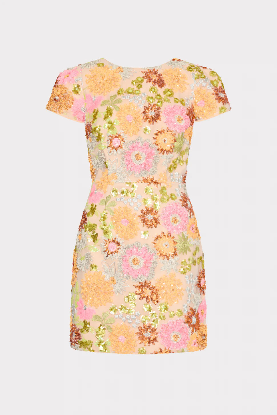 Rowen Floral Blossom Sequin Dress - Orange Multi by Milly — view 3