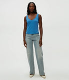 Sloan V Neck Tank - Ocean by Michael Stars — view 3