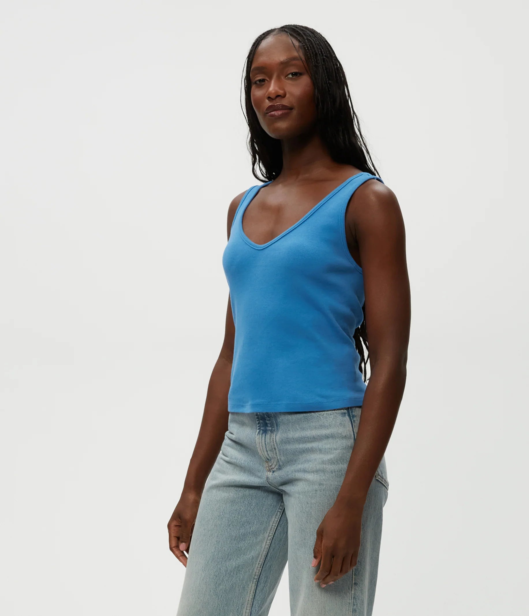 Sloan V Neck Tank - Ocean by Michael Stars | 25 South Boutiques