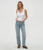 Sloan V Neck Tank - White by Michael Stars — alternate view
