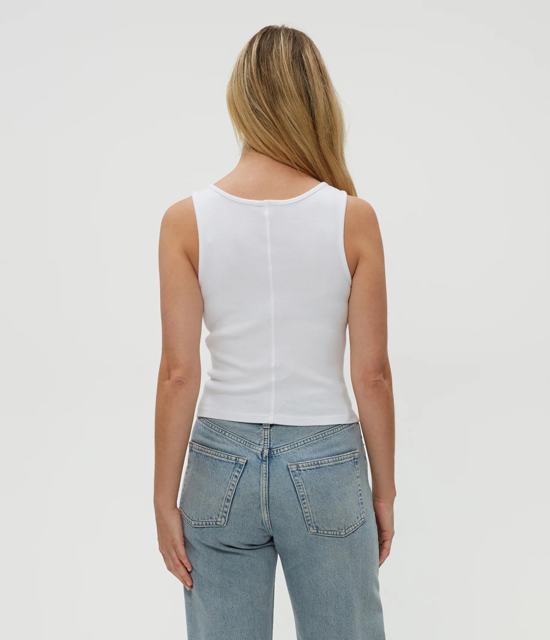 Sloan V Neck Tank - White by Michael Stars — view 4