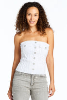 Denim Corest - White by Tractr | 25 South Boutiques