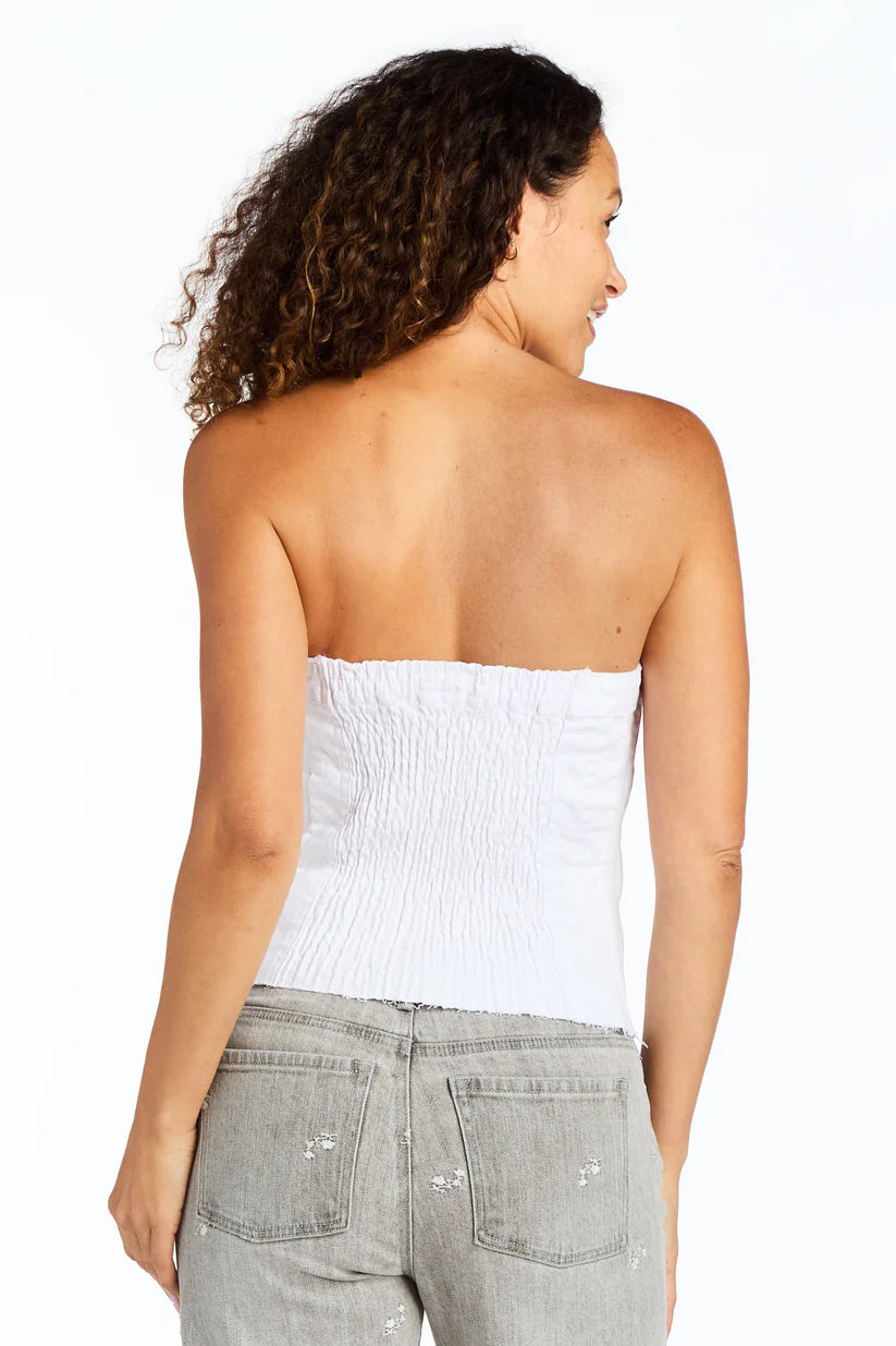 Denim Corest - White by Tractr — view 3