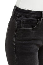 High Rise 90s Straight with Release Hem - Black Wash by Tractr — view 3